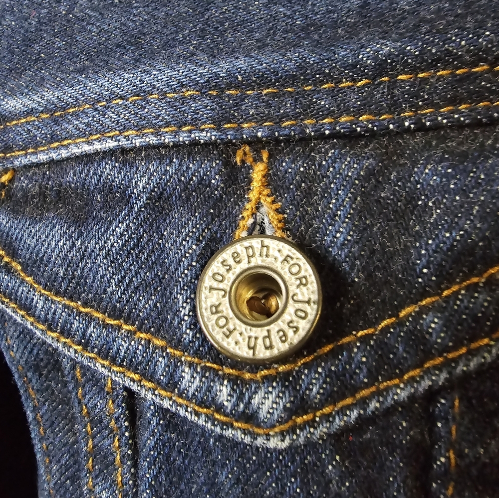 For Joseph Dark Blue Trucker Jean Jacket Size S - Picture 2 of 9